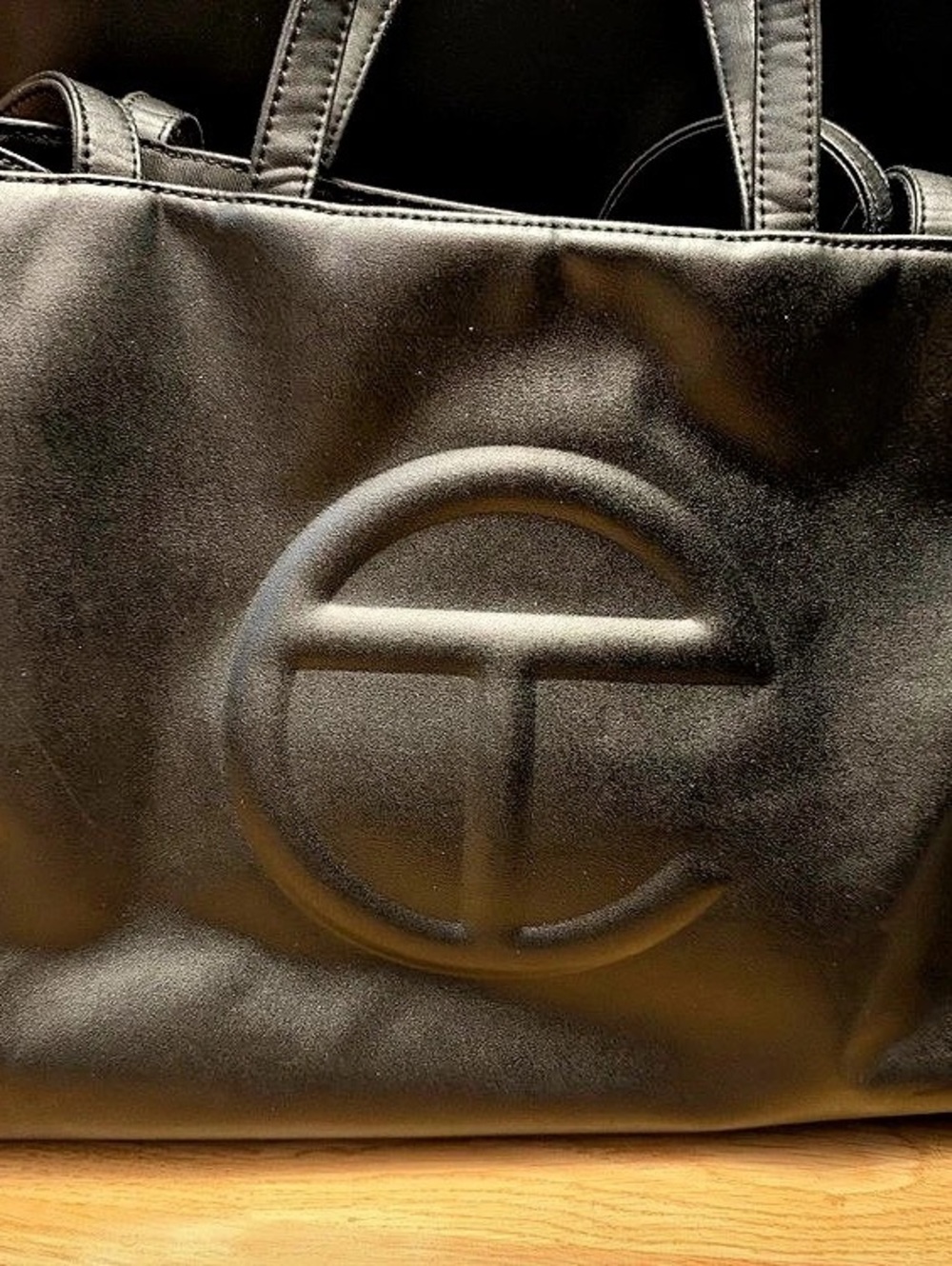 Telfar Black medium Tote Bag with strap adjusters